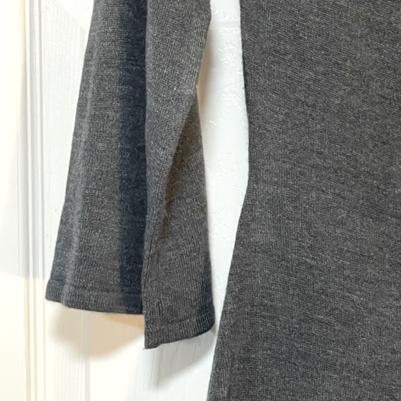 Connected Sweater Dress Belled 3/4 Sleeve Gathered Neck Line Gray Size Small - Picture 3 of 7